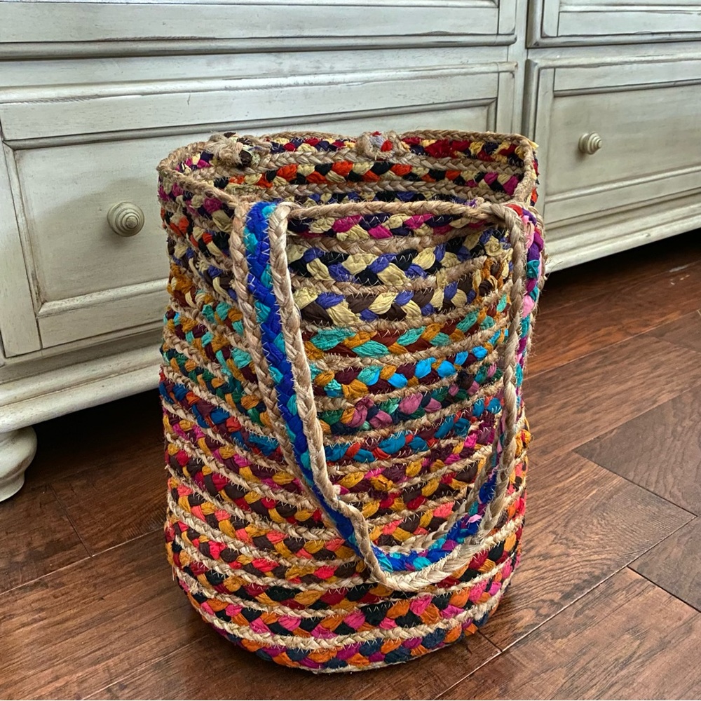 Multicolor Woven Tote/ Basket